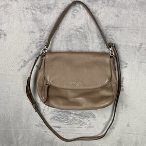 Kate Spade Devin Cobble Hill Taupe crossbody handbag Purse Fold over Designer